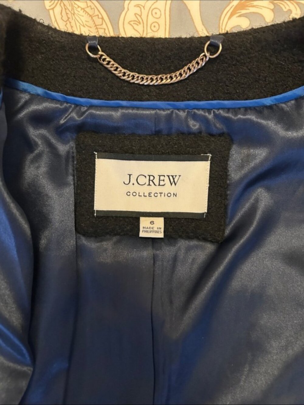 J. Crew Collection black lady jacket Italian wool Size 6 like new - Picture 2 of 9